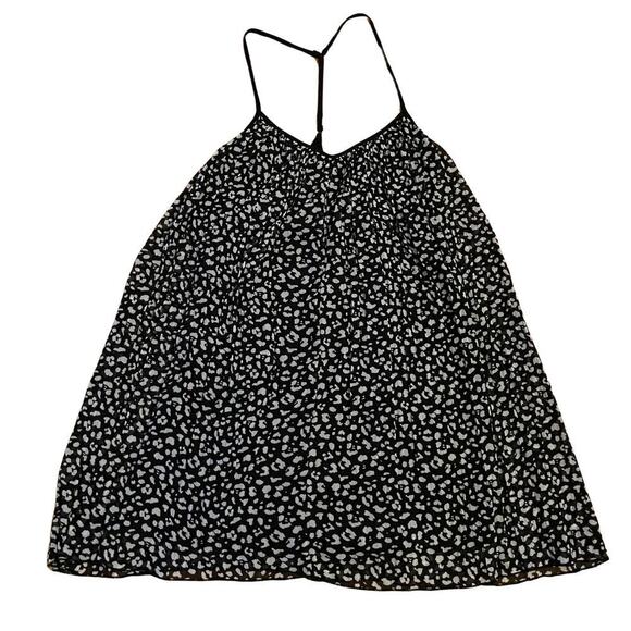 Abercrombie & Fitch S Pleated Racerback Mini Dress | Black White Print EUC - Picture 5 of 7